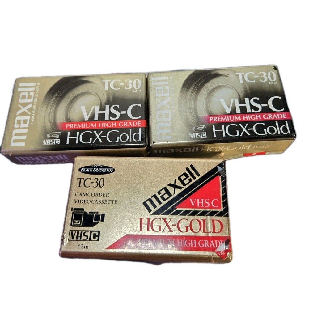 3 New Maxwell VHS-C HGX-Gold 3 Packs
